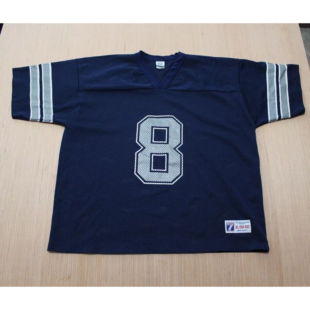 Logo 7 Dallas Cowboys Aikman #8 Jersey Blue Men's XL Made in USA